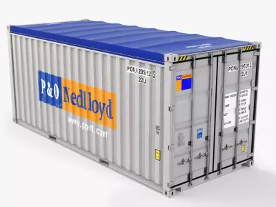 20ft PO Lloid Open Top shipping Container 3D model