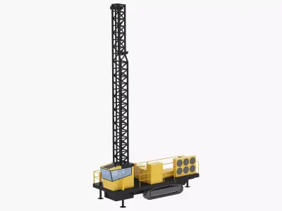 Drill Rig Construction ER Simplified Low-poly 3D model