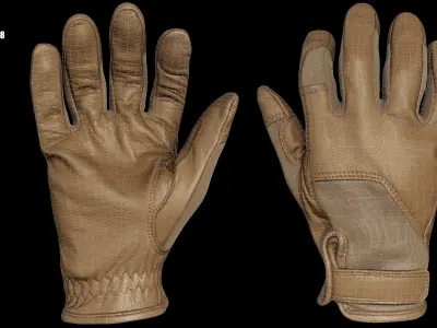 Tactical Gloves 049 Low-poly 3D model