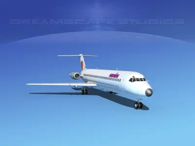 Douglas DC-9-40 Hawaiian 3D model