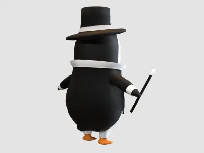 magician cartoon penguin  3D model