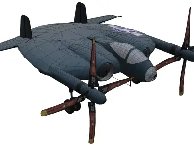 Vought XF5U Low-poly 3D model get