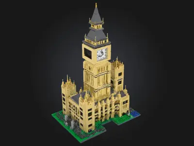 LEGO Clock Tower Model  Playful Precision in Brick Form 3D model