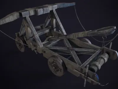 Medieval Katapulta Low-poly 3D model