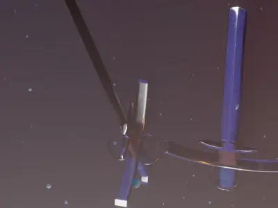 Medieval Zweihander sword Low-poly 3D model