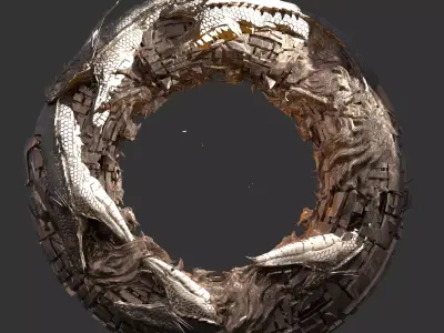 Dragon Snake Ring 6 3D model