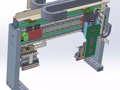 Dual-station multi-nozzle gantry loading and unloading module 3D model
