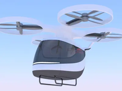 Future passenger drone exterior 3D model