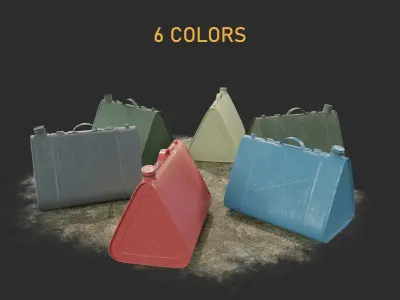 Gameready PBR WW1 Triangular Jerrycan Low-poly 3D model