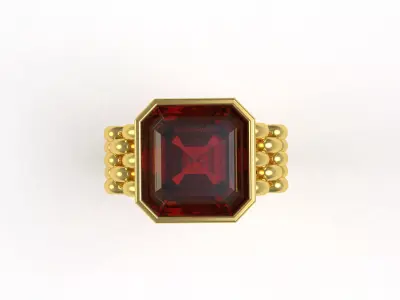 Emerald Garnet Ring 3D print model