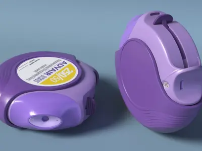 Advair Diskus Dry Powder Inhaler Purple 3D model