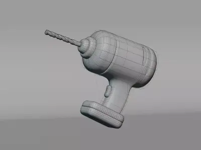 Cordless Power Drill Machine Low-poly 3D model