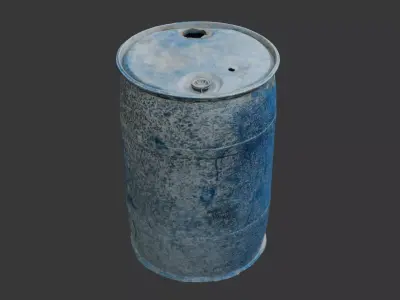  Dirty Plastic Barrel Scan Low-poly 3D model