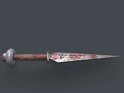 Antique knife Low-poly 3D model