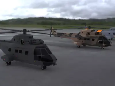 puma helicopter Free 3D model