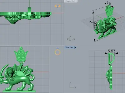 pahlavi gold pendant gp0097 3D print model