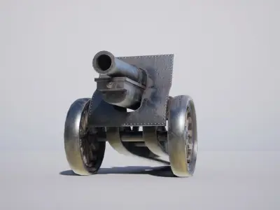 Military Canon Low-poly 3D model