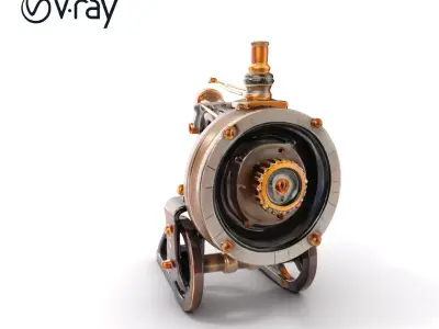 Steampunk Machine Model Pack Low-poly 3D model