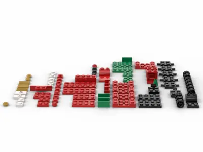 PixelBricks3D - Lego Little Christmas Train  3D print model