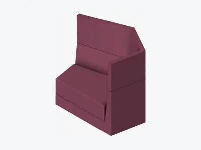 Furniture - Seating - Contemporary - Scoop - Medium Back - Right Low-poly 3D model