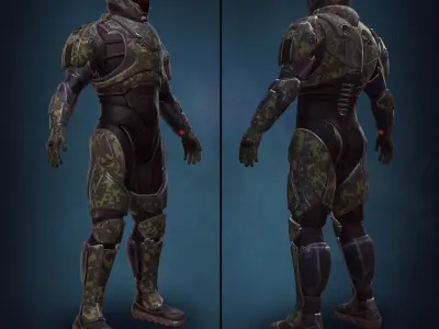 SCI FI Armor Low-poly 3D model