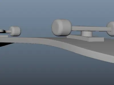 realistic skateboard on road Low-poly 3D model