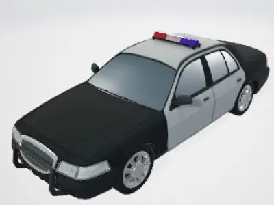 Police Car 3D Model for Gaming Low-poly 3D model