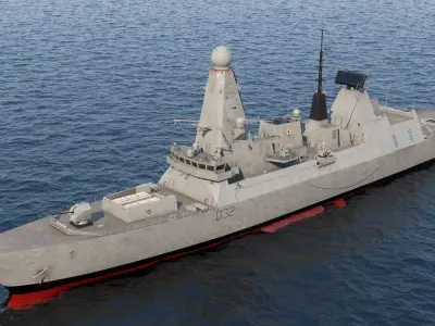  Royal Navy Type 45 Destroyer Rigged 