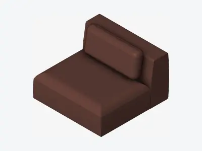 Seat - Sofa - Simplicity - Single - No Arm Low-poly 3D model
