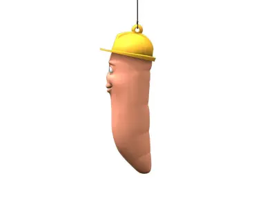 worm cartoon 3d model 3D model