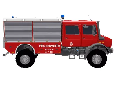 Mercedes Unimog U4023 Fire Truck 3D model
