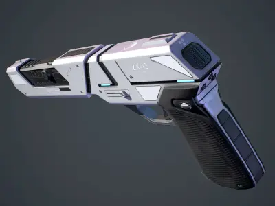 Laser Pistol Blaster PBR Low-poly 3D model