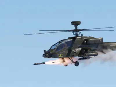 Boeing AH-64D Apache With Weapons Fully-Rigged Game Ready  Low-poly 3D model