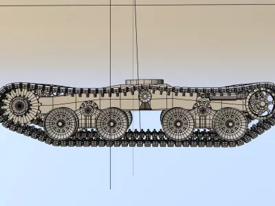 Suspension tracks construction vehicle Low-poly 3D model