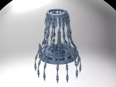 Mount Olympus flouting chains roof Low-poly 3D model