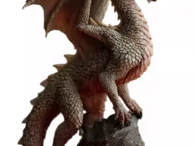 Dragon Albino Dragon Miniature STL High Detail Fantasy 3D print model