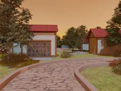 Village Layout Model 3D model