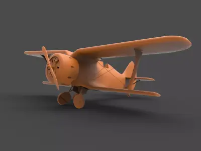 Polikarpov-153 vintage biplane 3D print model