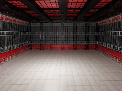 Hangar Interior Low-poly 3D model order