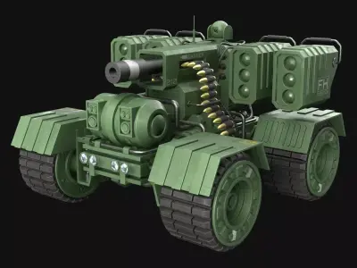 UGV Concept-3-Green-Clean Low-poly 3D model