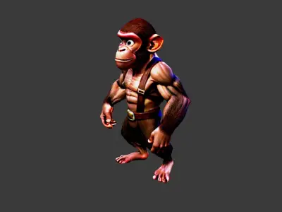 Monkey Low-poly 3D model purchase
