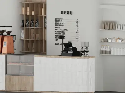 Ultimate Coffee Bar Collection  5 in 1 Interior Scene Bundle 3D model