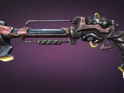 Steampunk musket Low-poly 3D model