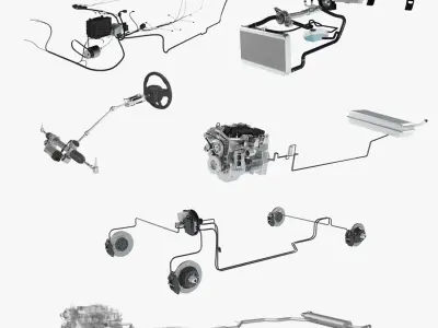 X-ray Car Parts 6 in 1 3D model