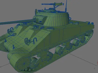 sherman m4 Low-poly 3D model purchase