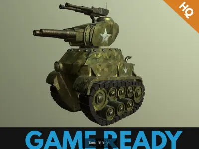 Tanks Package of 4 Stylized Tanks Low Poly Game Ready