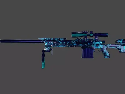 DLQ  gun animation Free low-poly 3D model