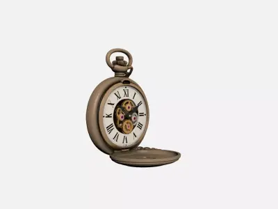 Mechanical Pocket Watch 3D Model Classic Roman Numeral Timepiece 3D model