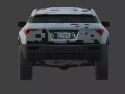 Realistic Sci-Fi Urban Camo SUV Low-poly 3D model