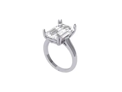 Emerald Radiant Ring 3D print model 3